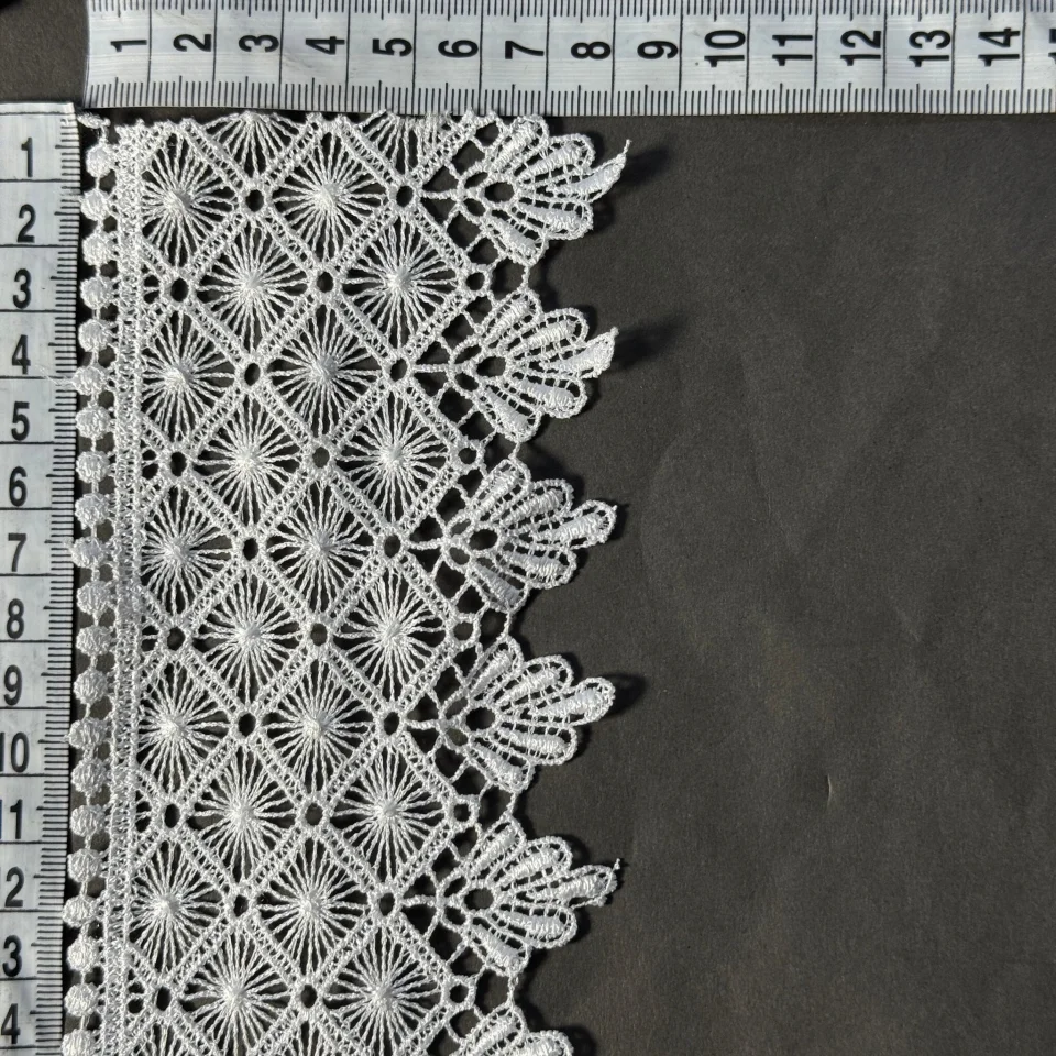 Мереживо поліестер 184 9 см. 9 см.(19-19.5 метрів), молочний (19.5 метрів)