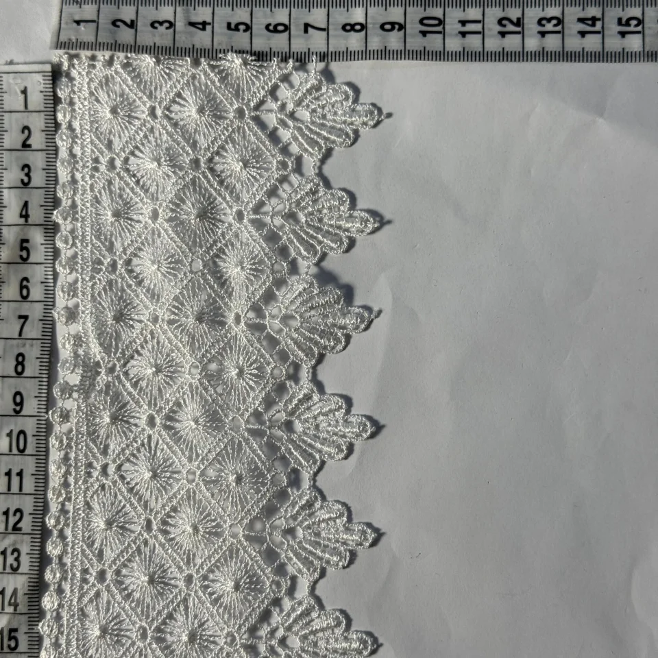 Мереживо поліестер 184 9 см. 9 см.(19-19.5 метрів), білий (19.5 метрів)