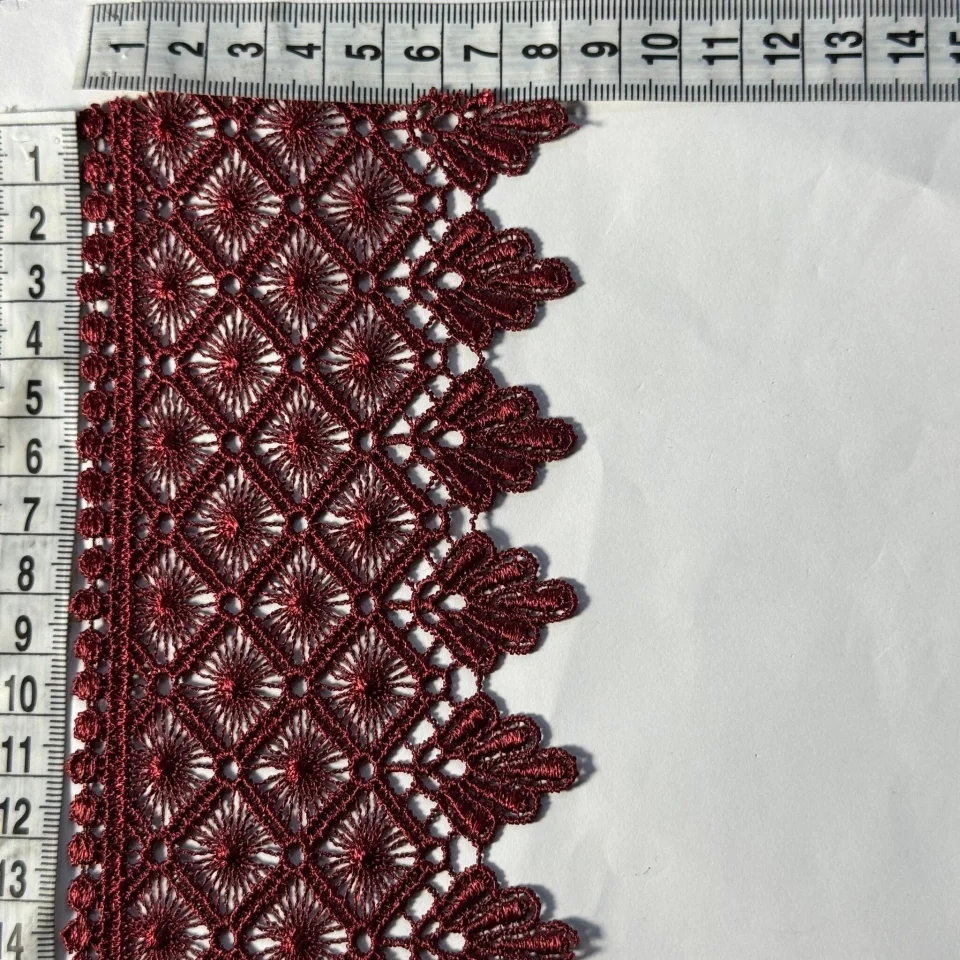 Кружева полиэстер 184 9 см.(19-19.5 метров), бордовый (19.5 метров)