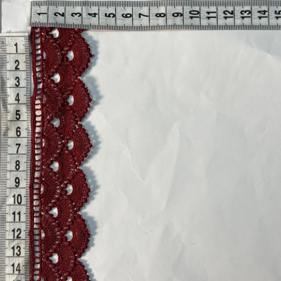 Кружево полиэстер 2 4 см.(19.7 метров), бордовый (19.7 метров)