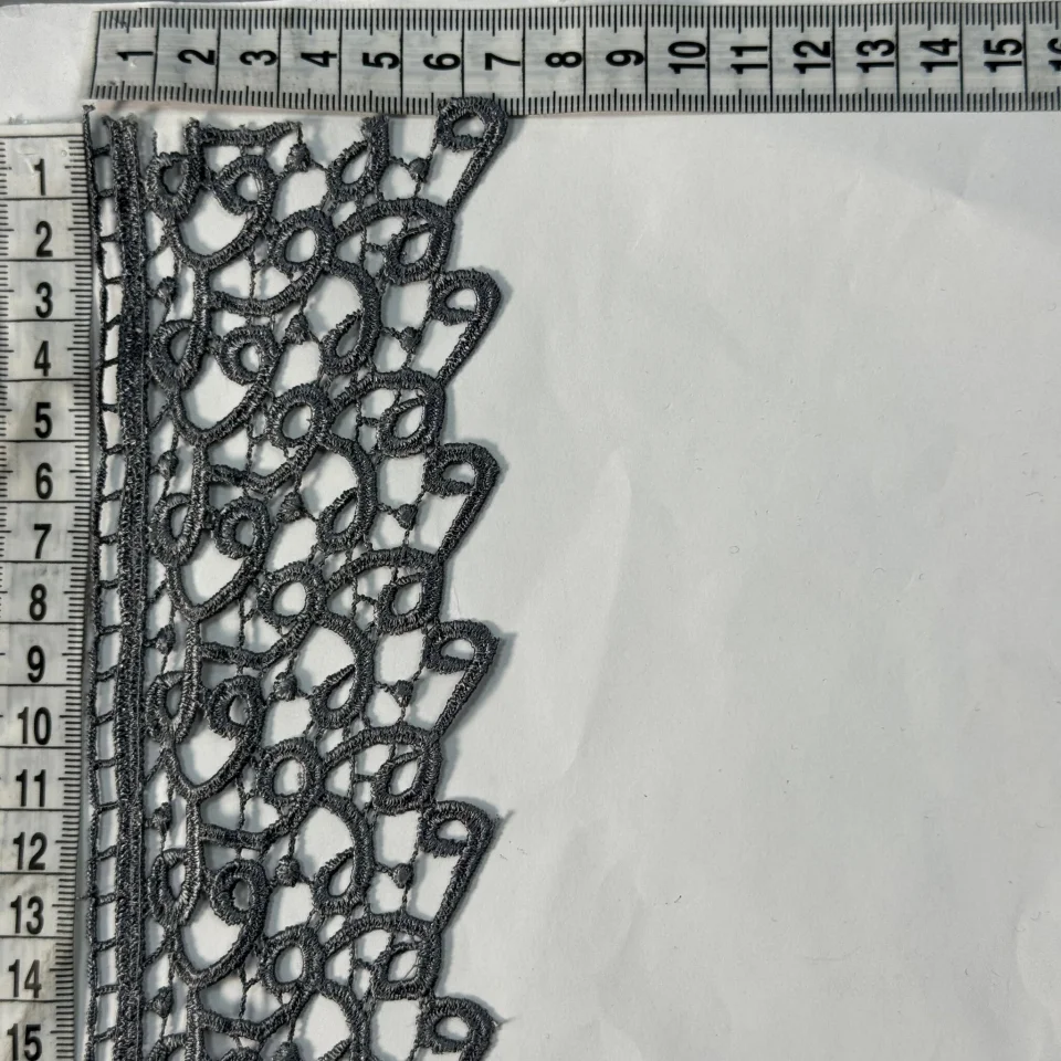 Кружево полиэстер 1928 см. (20 метров), сірый (20 метров)