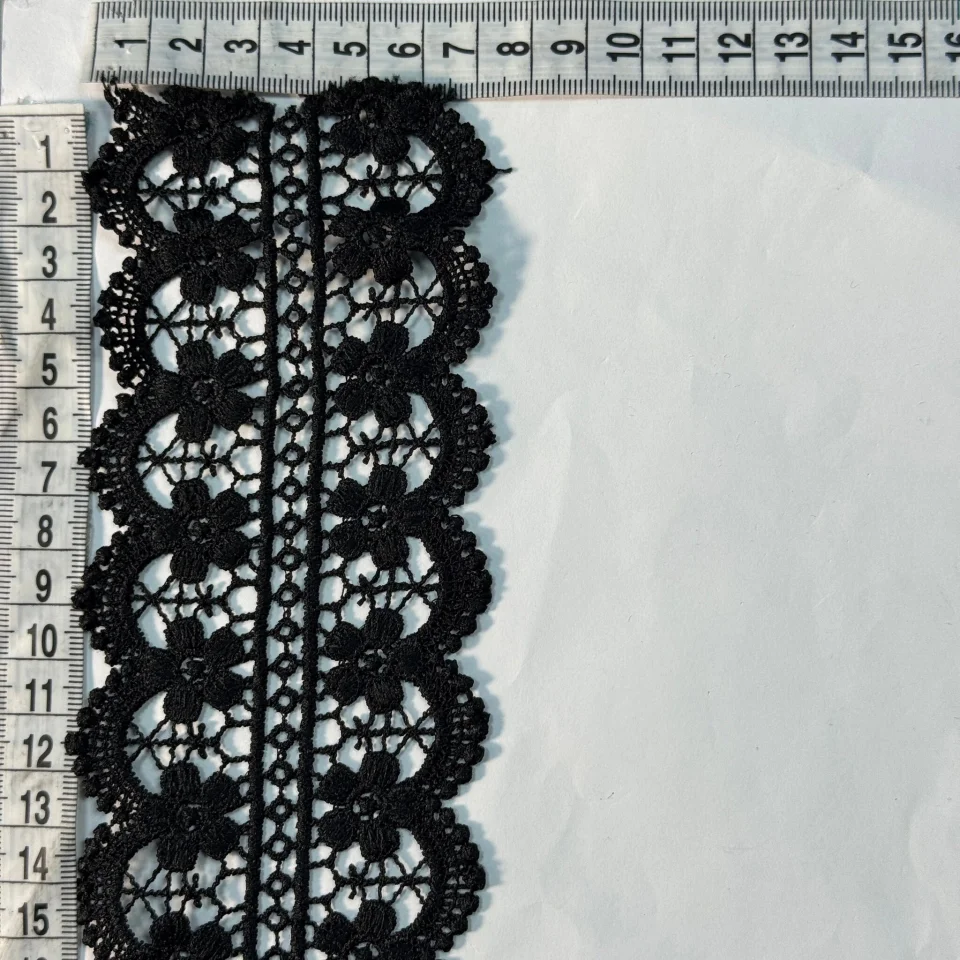 Мереживо поліестер 171 7 см.(19.7 метрів), чорний