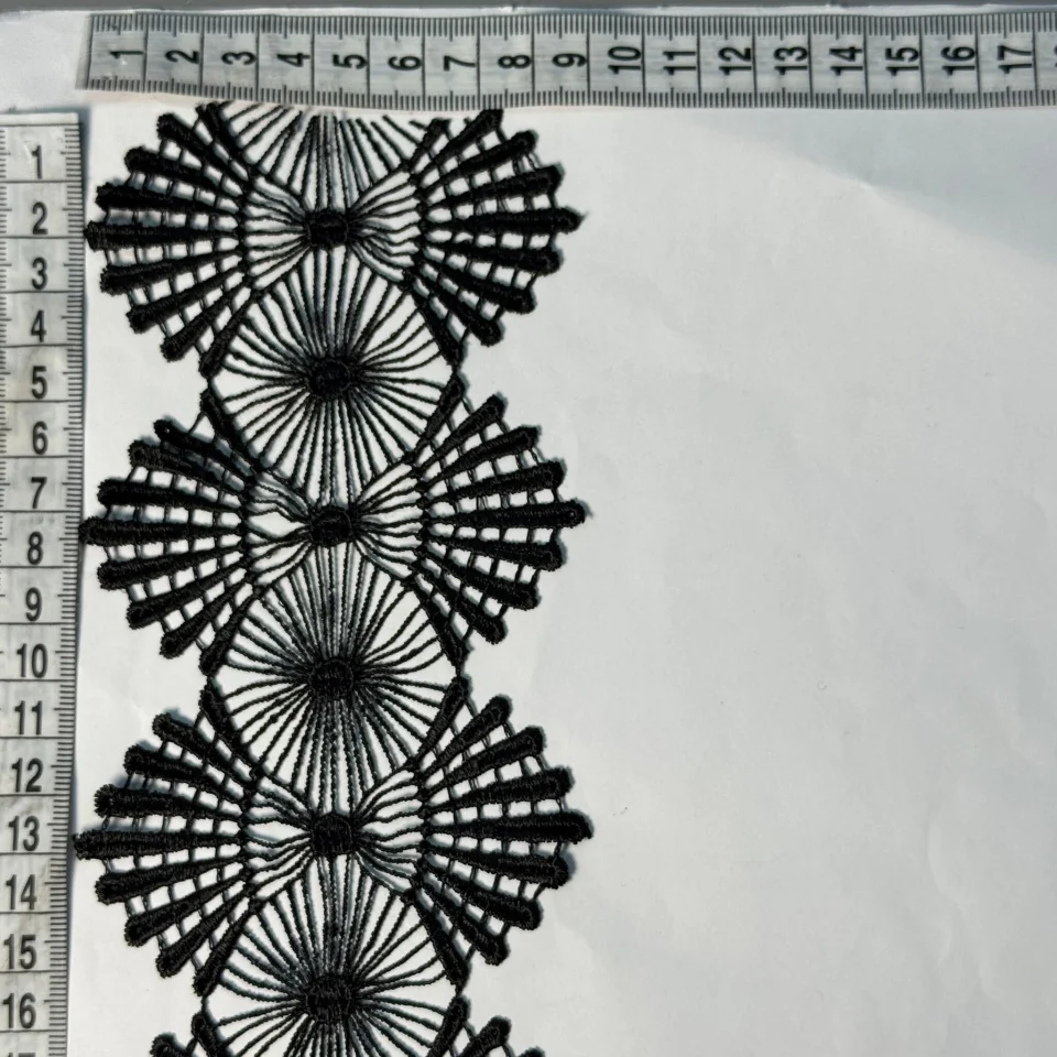 Мереживо поліестер 1919 см. 9 см.(20 метрів), чорний