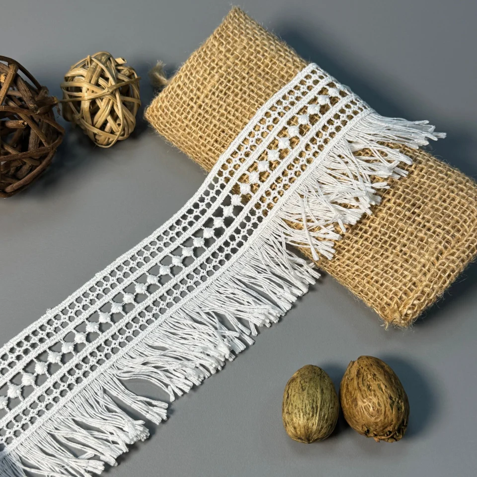 Кружево полиэстер 208 7 см (20 метров), молочный