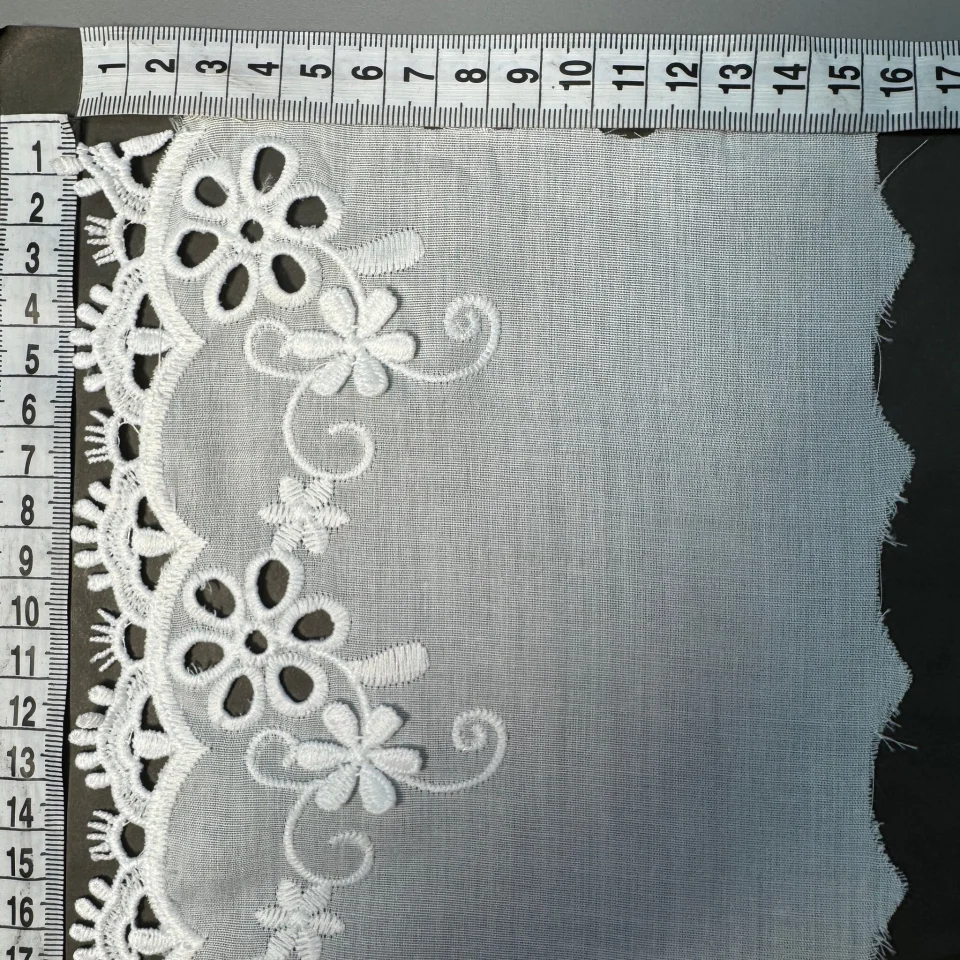 3D Мереживо прошва 0320808 16 см.(46 ярдів/42,06 м.), натуральний