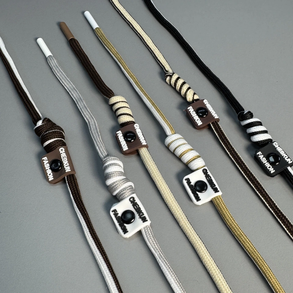 Шнурок в штани CHEBKUN (140 см), чорний+білий