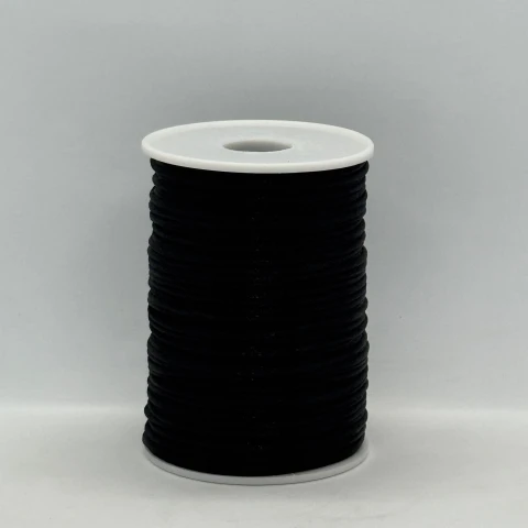 Атласная корсетная тесьма 2.3 мм (100 ярдов/91,44 м.), 2 чёрный