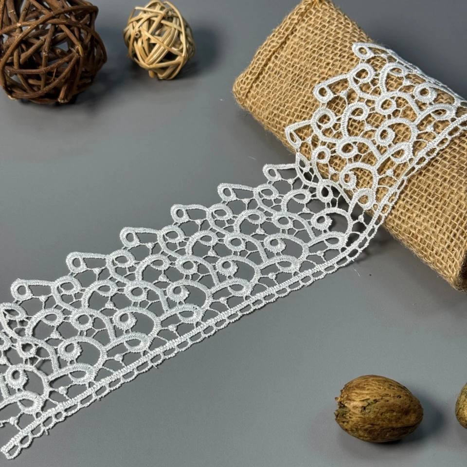 Мереживо поліестер 192 8 см.(20 метрів), білий (20 метрів)