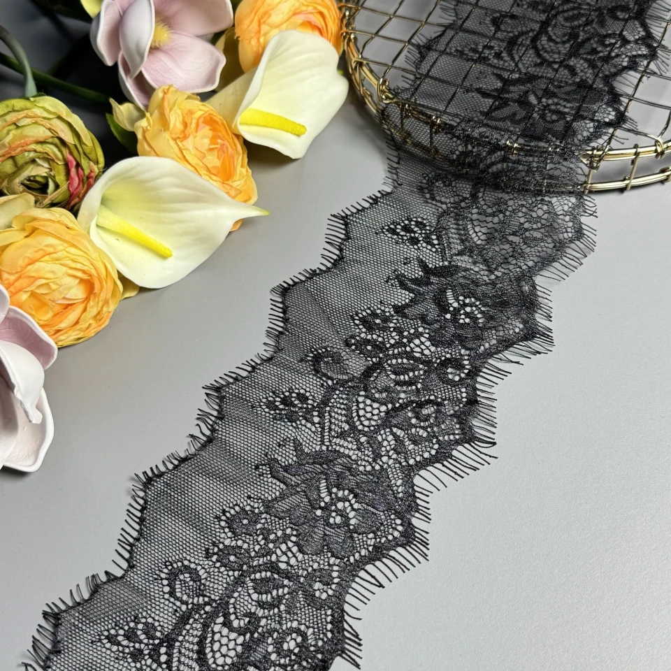 Мереживо французьке J73082 11 см. (10*3 м.), чорний