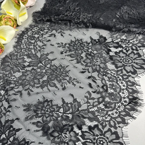 Мереживо французьке 60031 41 см. (10*3 м.), чорний