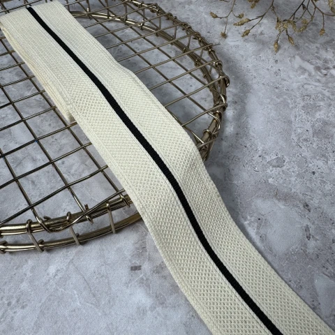 Лампас трикотажний «Mesh Collection» (40 м.), молочний