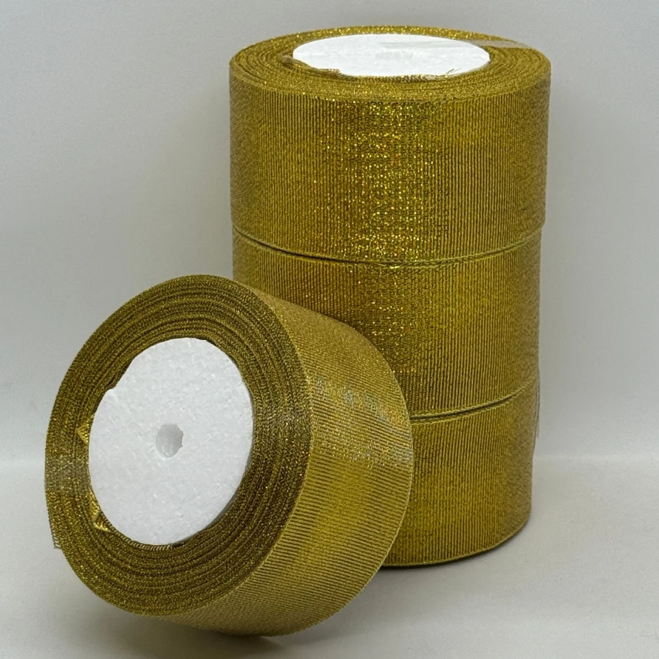 Тасьма парчева 5 см (4*25 ярдів/ 4*22,75 м.), золото