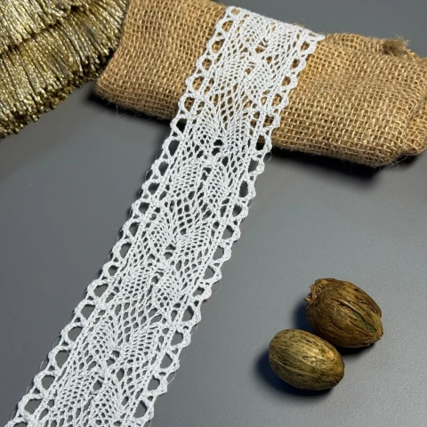 Мереживо макраме 6284 5см (110 ярдів/100,5 м), білий