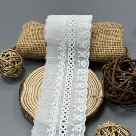 Мереживо прошва 6110 6,5 см.(32 ярдів/29,26 м.), Білий