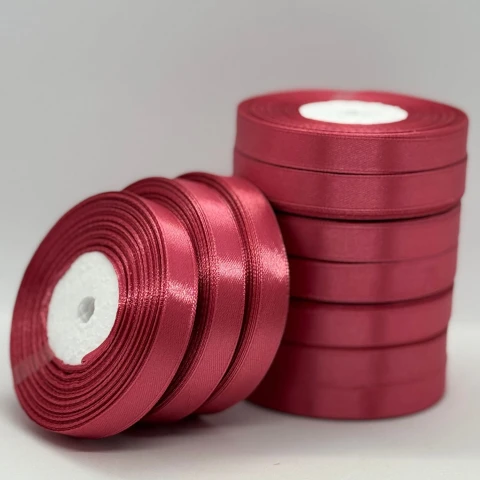 Стрічка атласна 1.2 см (10*36 ярдів), 170 темний кораловий