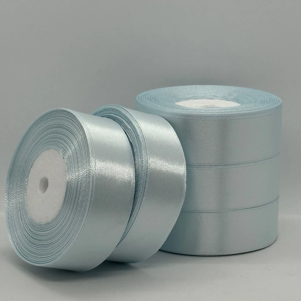 Стрічка атласна 2.5 см (5*36 ярдів), 139 сіро блакитний