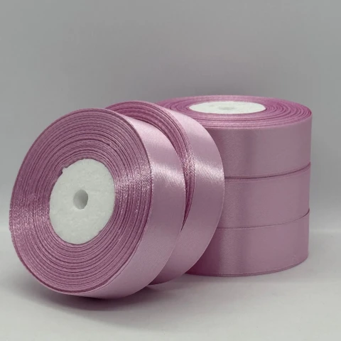 Стрічка атласна 2.5 см (5*36 ярдів), 175 теплий рожевий