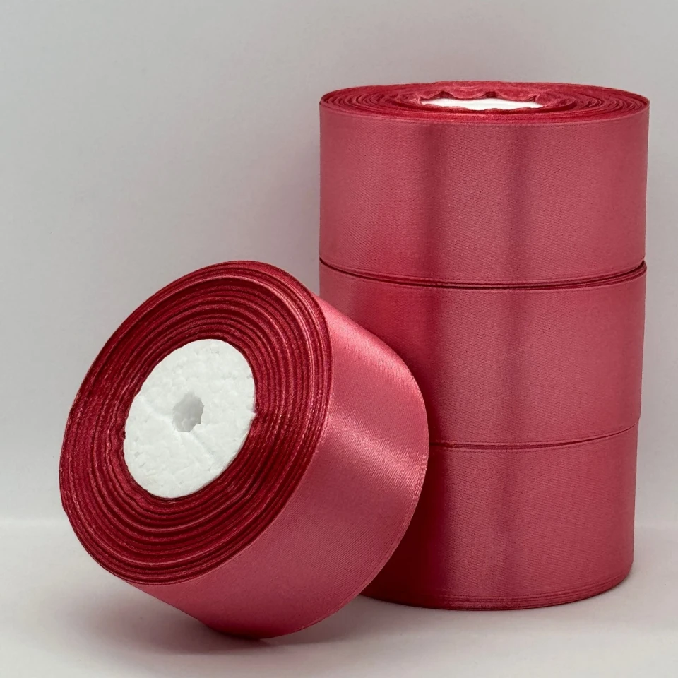 Стрічка атласна 4 см (5*36 ярдів) , 170 темно-корраловий