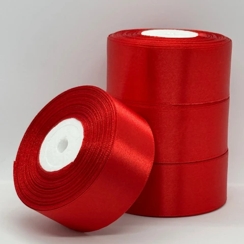 Лента атласная 4 см (5*36 ярдов), 163 красный