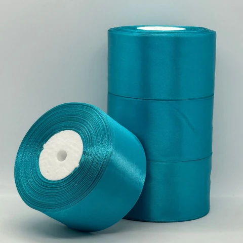 Стрічка атласна 5 см (4*36 ярдів), 47 бірюза