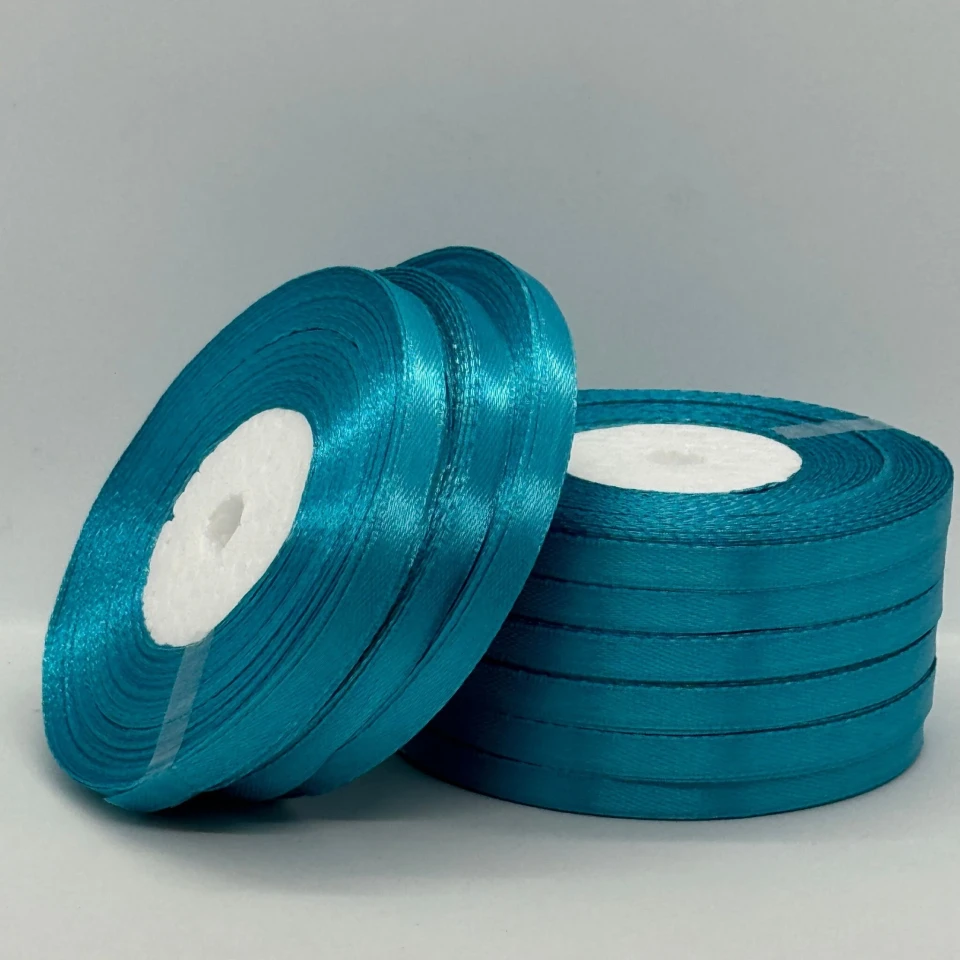 Стрічка атласна 0.6 см (10*36 ярдів), 47 бірюза