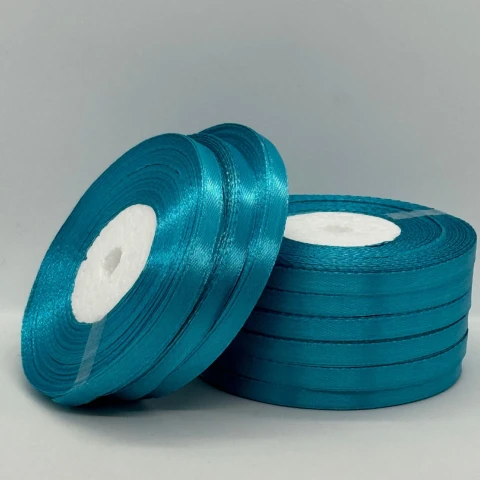 Стрічка атласна 0.6 см (10*36 ярдів), 47 бірюза