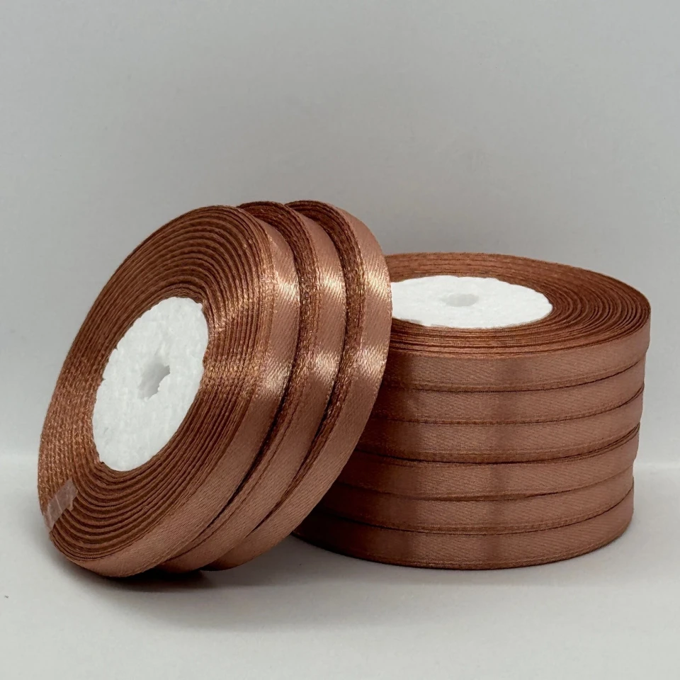 Стрічка атласна 0.6 см (10*36 ярдів), 117 какао