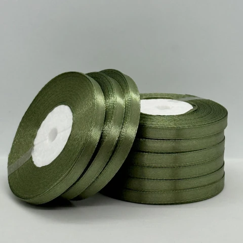 Стрічка атласна 0.6 см (10*36 ярдів), 183 хакі