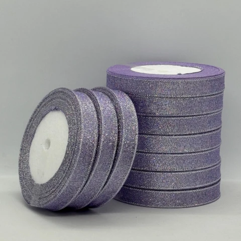 Тасьма парчева 1,2 см (10*25 ярдів/22,75 м.), 21 фіолетовий + срібло