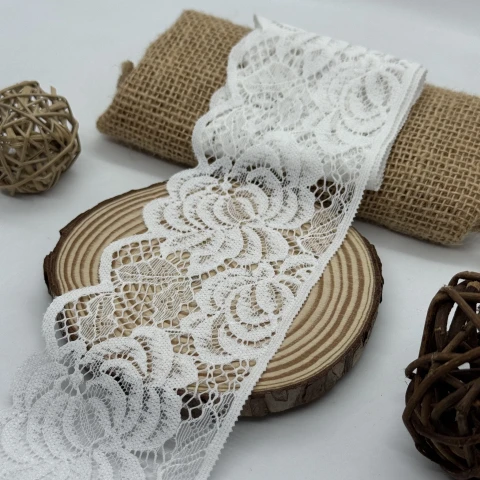 Мереживо стрейч 70023 (281 ярдів), білий