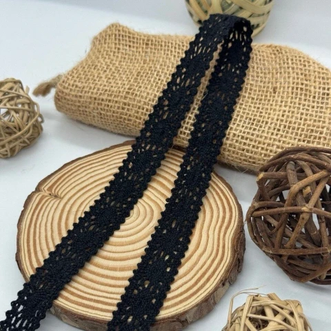 Мереживо макраме 5115 2,5 см.(300 ярдів/274,3 м.), чорний