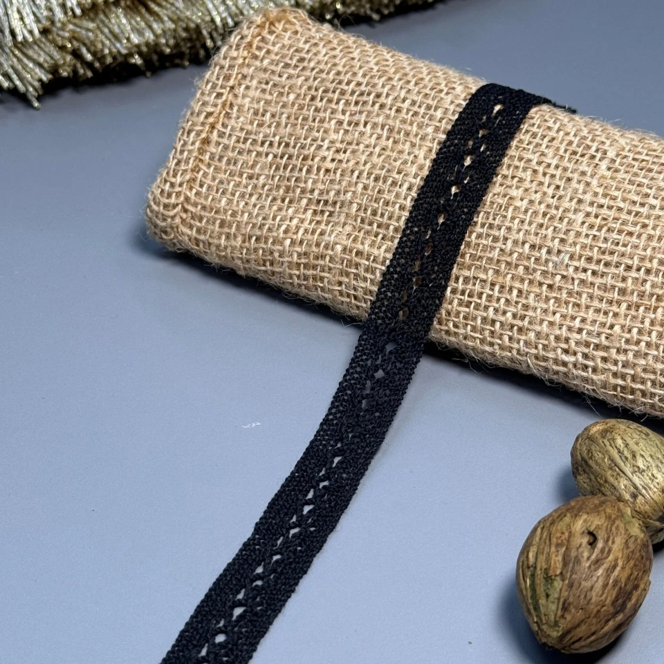 Мереживо макраме 5212  1,5 см.(300 ярдів/274,3 м.), чорний