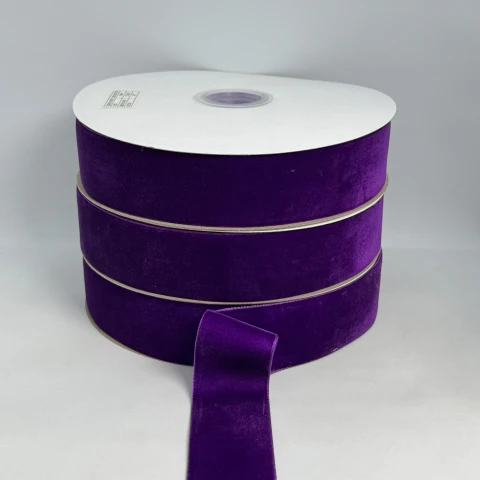 Стрічка оксамит 3.8 см (25 ярдів/22,75 м.), 58 баклажан