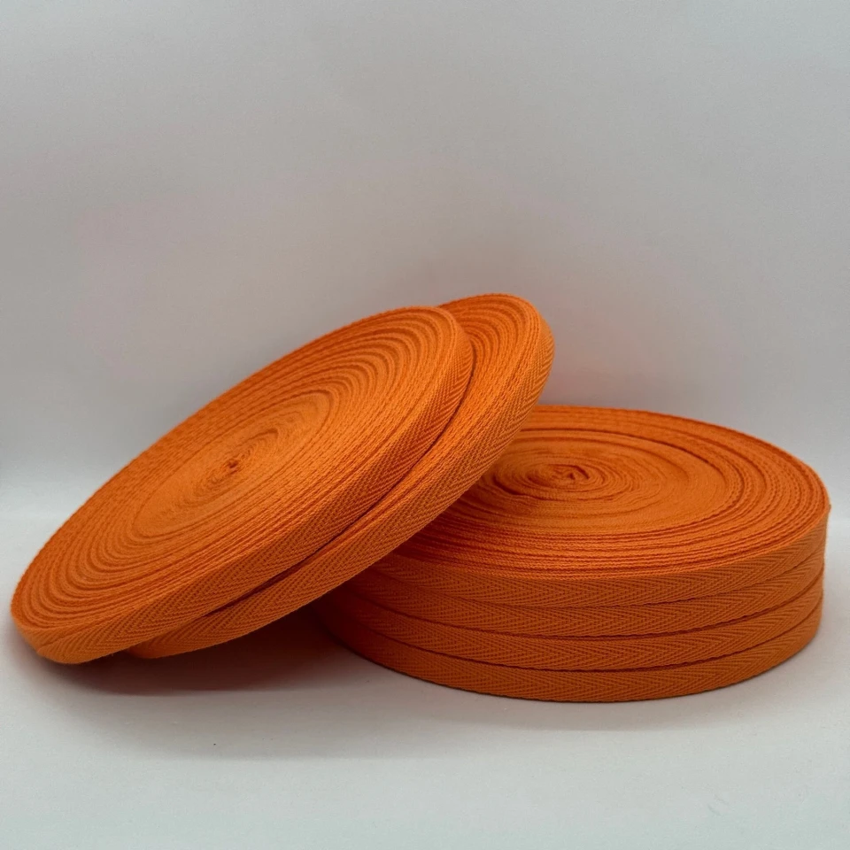 Стрічка кіпер 1 см (40) (40м.), 2221 темно-мандариновий