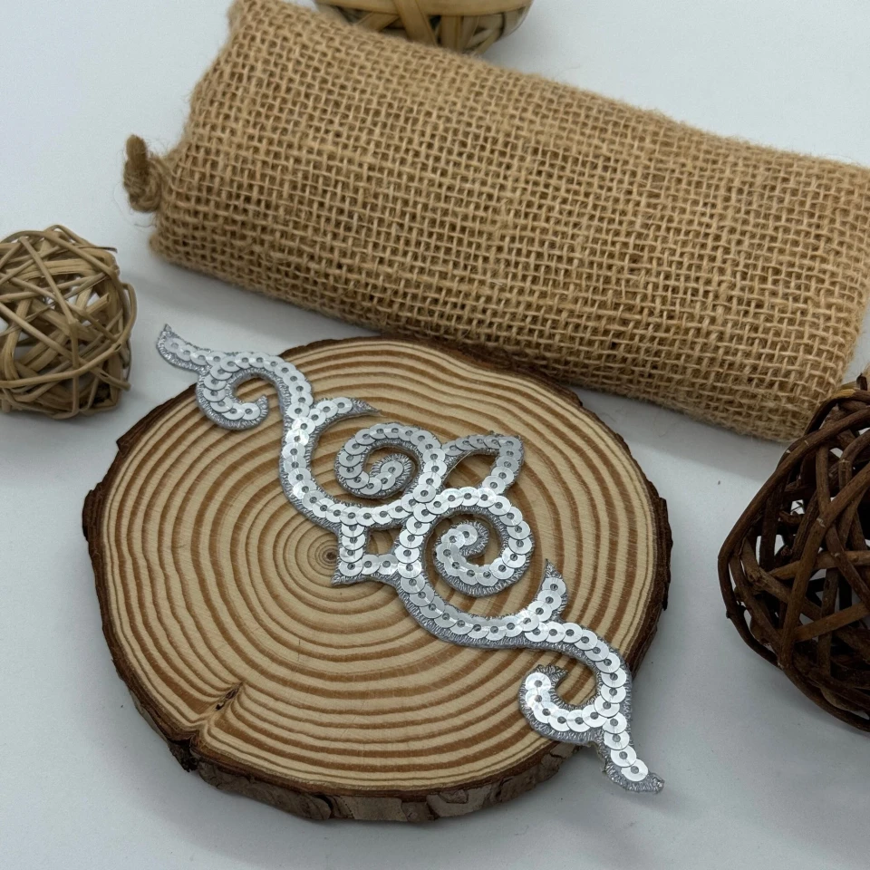 Аплікація клейова люрекс 8556 (20 шт.), срібло