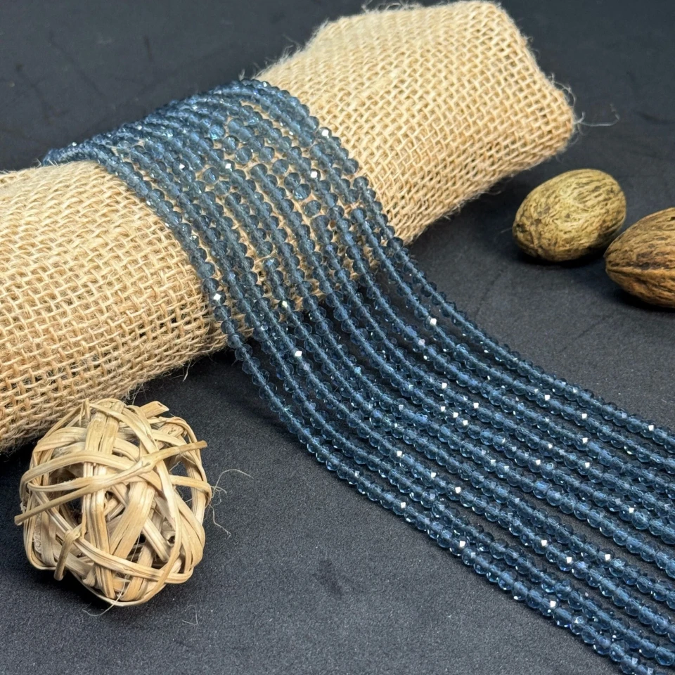 Хрусталь на нитці 4 мм (10*113 шт.), М003 темний синій