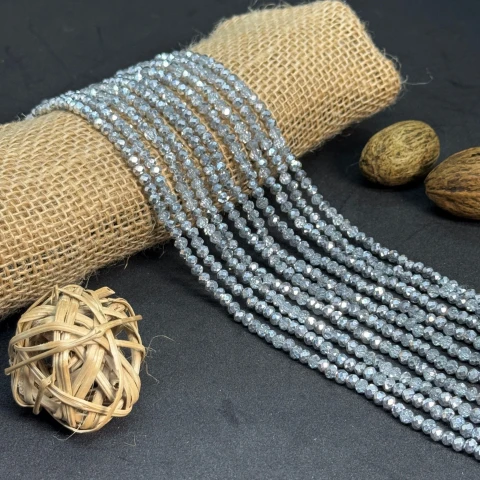 Хрусталь на нитці 4 мм (10*113 шт.), М093 сірий