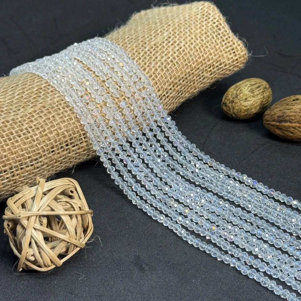 Хрусталь на нитці 4 мм (10*113 шт.), М121 прозорий АВ