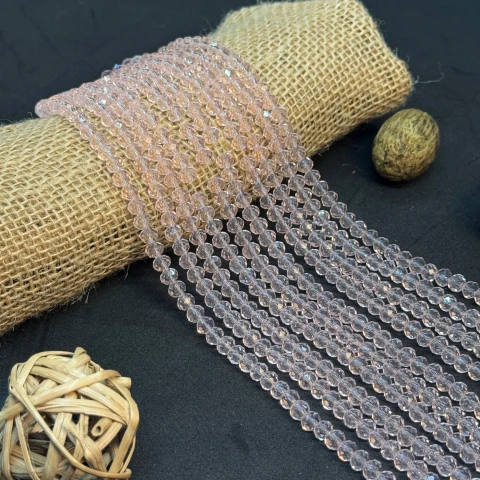 Хрусталь на нитці 6 мм (10*83 шт.), М006 світлий рожевий