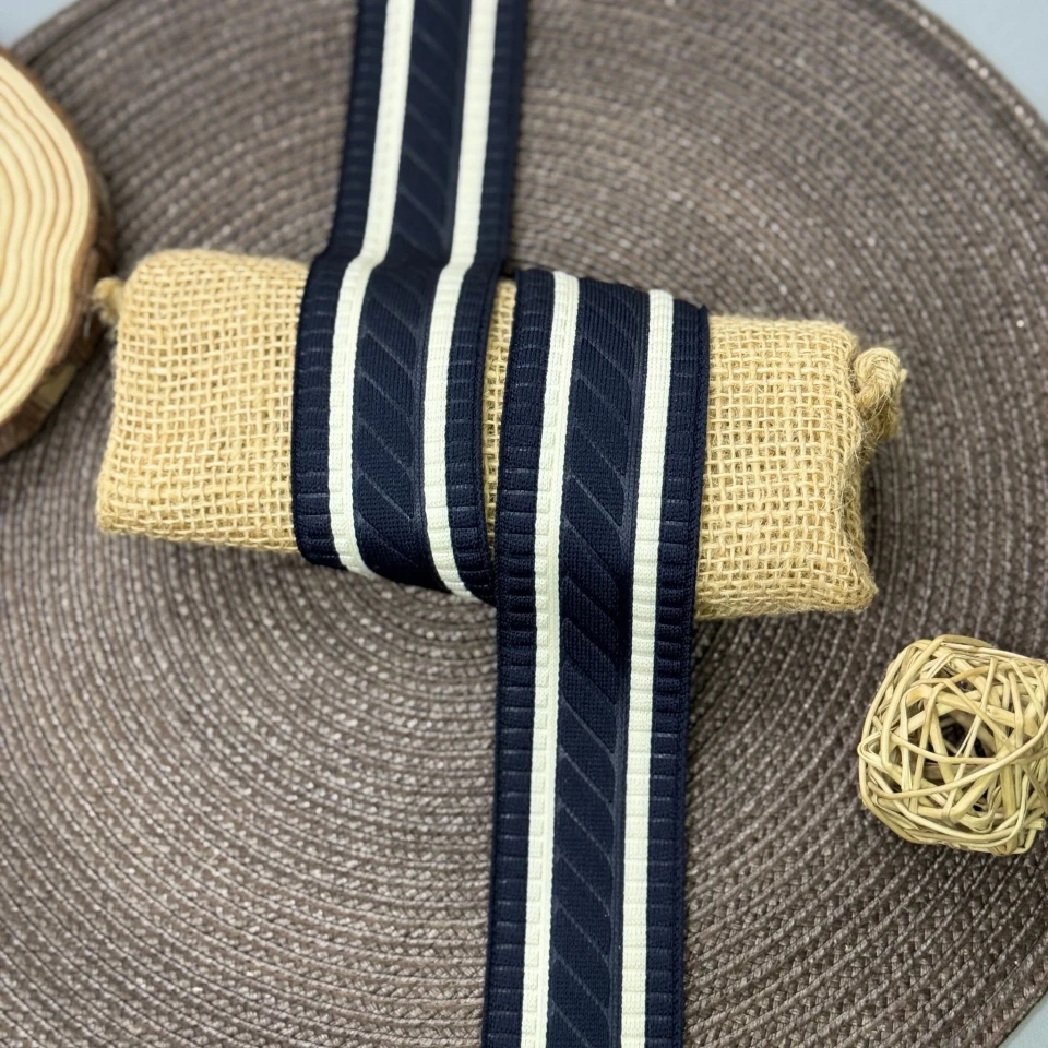 Лампас трикотажний D#1 4 см (50 м), C:7 темно синій