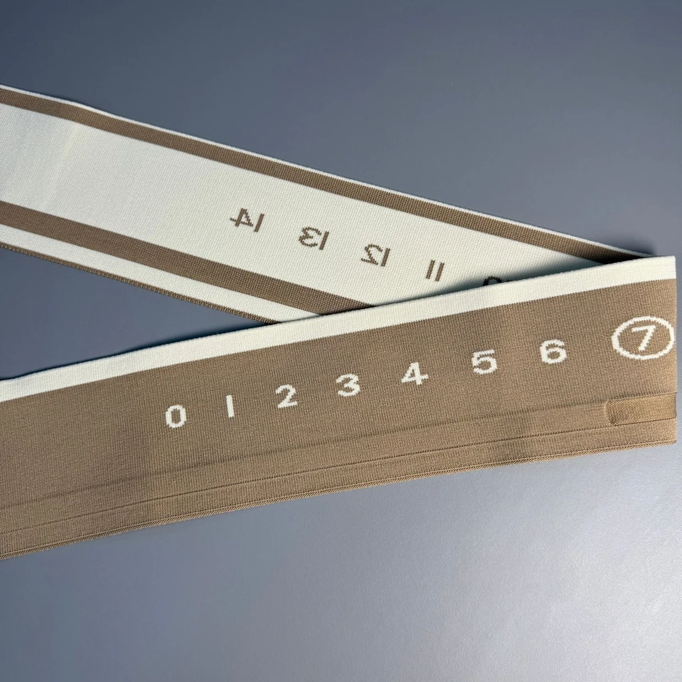 Пояс трикотажний довяз D#2 цифри (8.5см*90 см), світлий бежевий