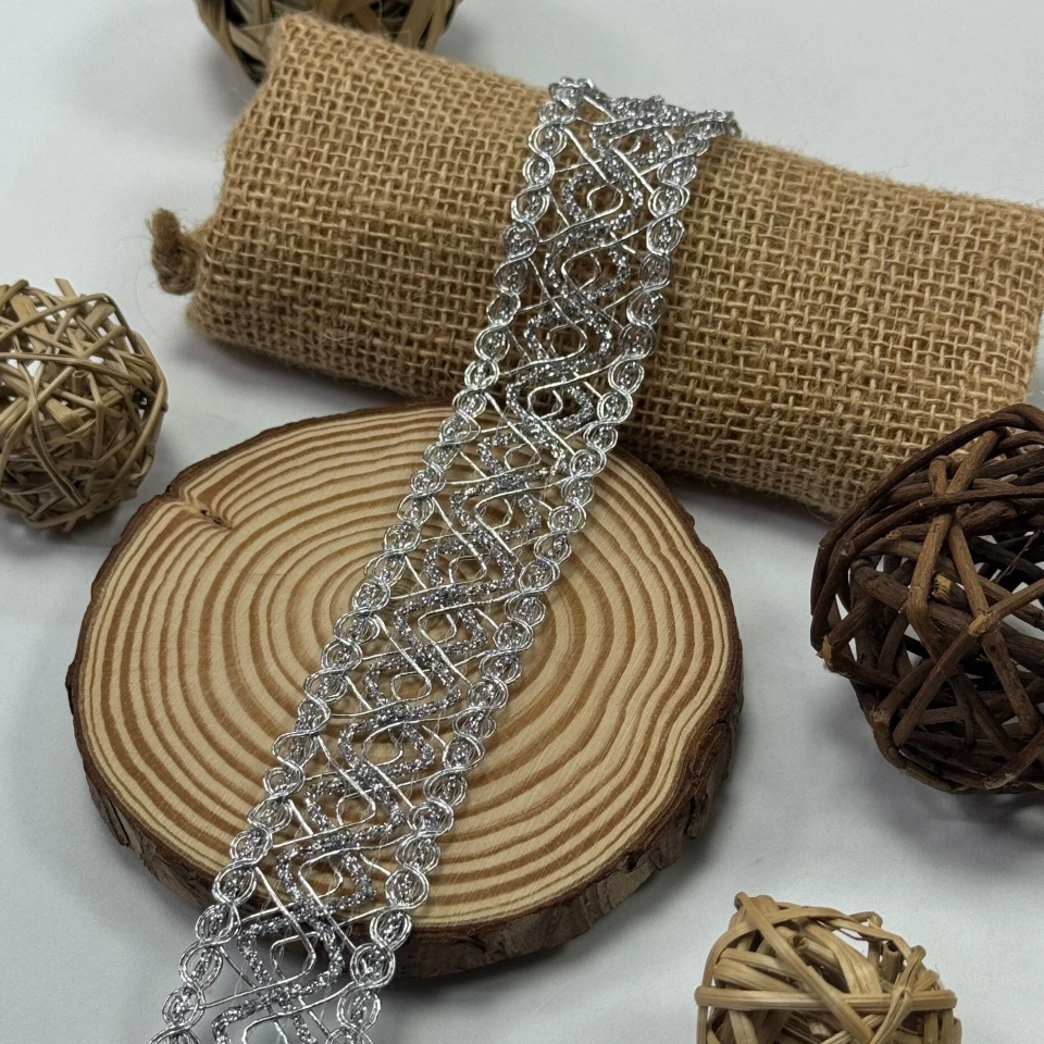 Тесьма люрекс 13-4671-1 (20 ярдов/18,28 м.), серебро