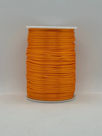 Атласная корсетная тесьма 2.3 мм (100 ярдов/91,44 м.), 61 светлый оранжевый