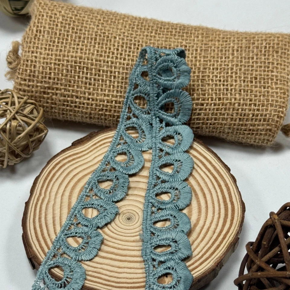 Кружева полиэстер 8860 2,5 см.(15 ярдов/13.5 м.), синий