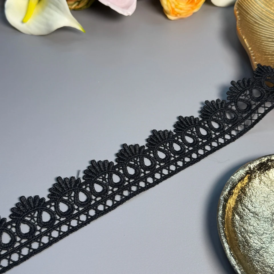 Кружево полиэстер ВВ104222 4 см.(15 ярдов/13.5 м.), черный