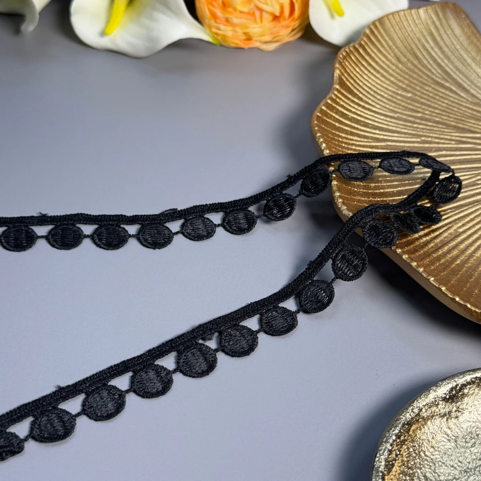 Мереживо поліестер ВВ104785 2 см.(30 ярдів/27.3 м.), чорний