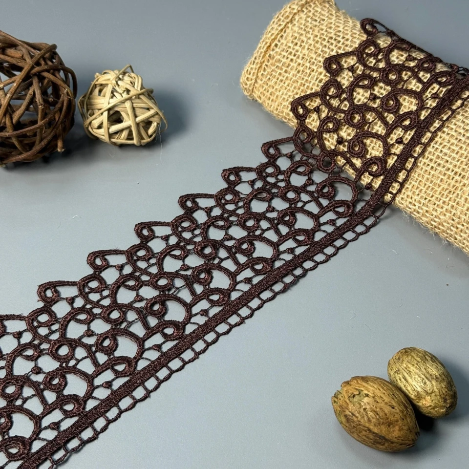 Мереживо поліестер 192 8 см.(20 метрів), коричневий (20 метрів)