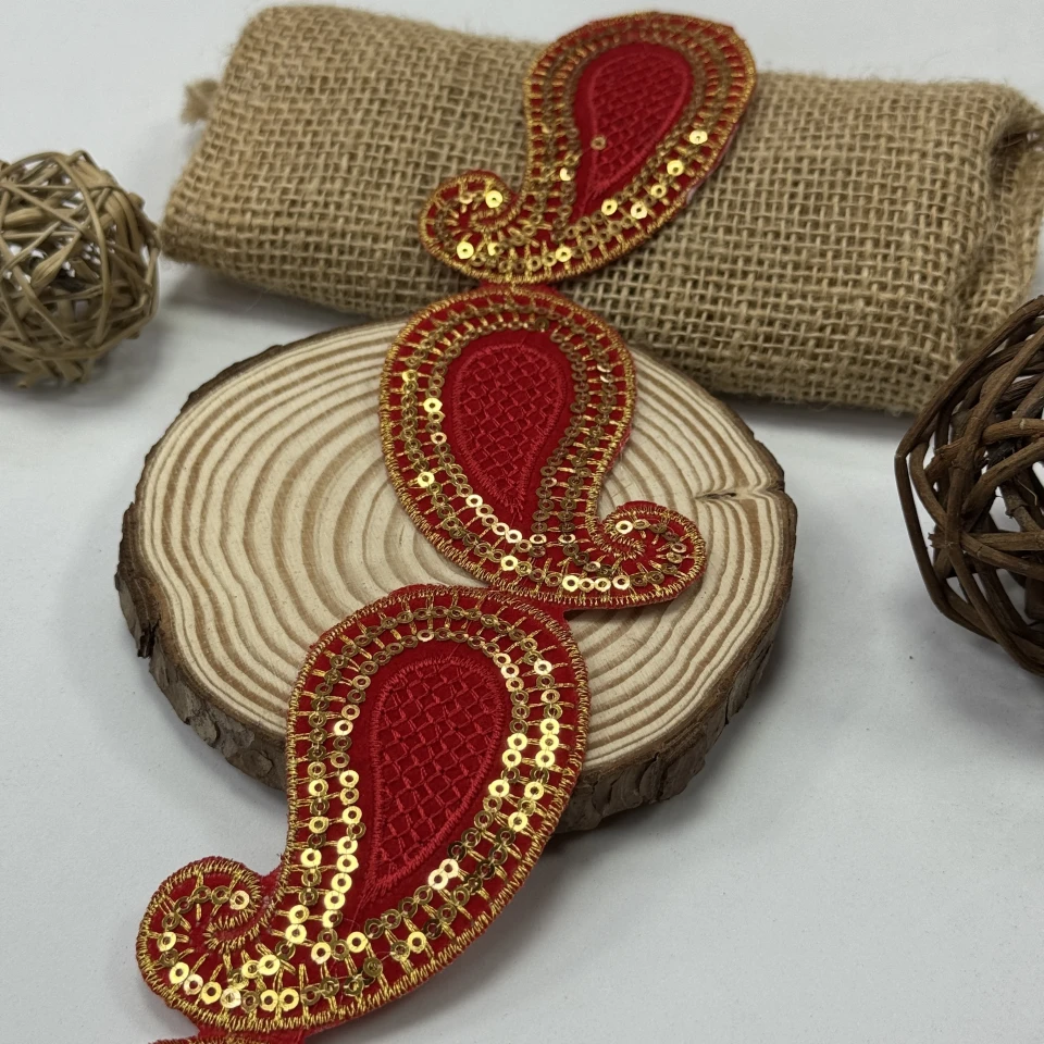 Тасьма клейова люрекс 7072 (4.8 м), червоний