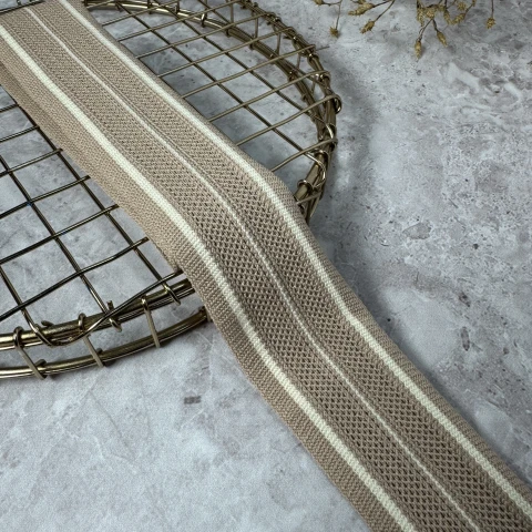 Лампас трикотажный «Mesh Collection» (40 м.), бежевый