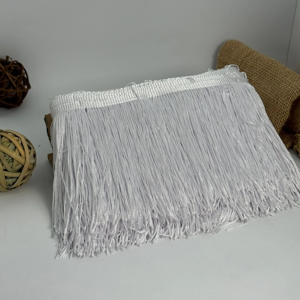 Бахрома танцювальна локшина 15 см (10 ярдів/9,14 м.), 1 білий